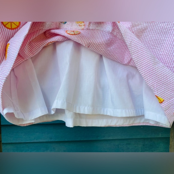 vintage Lilly Pulitzer pink striped orange fruit halter mini dress size/8 - Picture 5 of 6